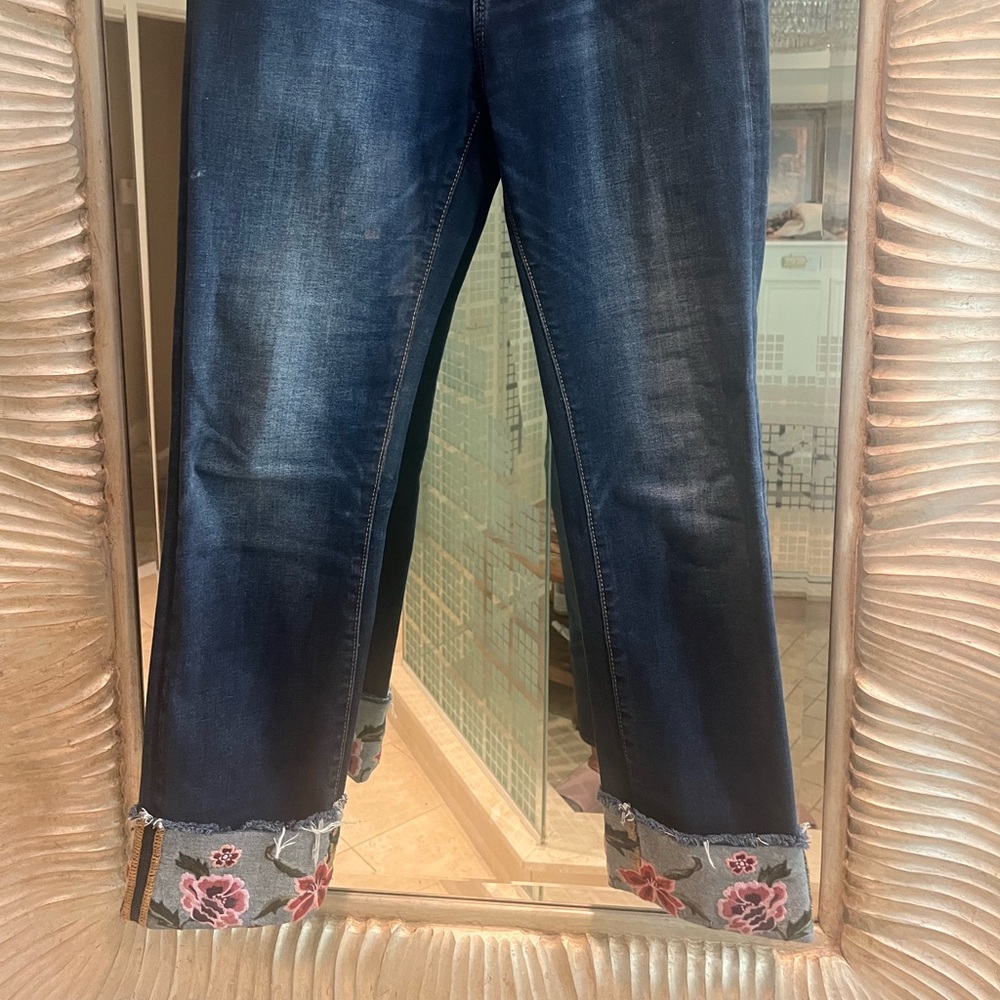 DRIFTWOOD Dark Blue Jeans with Gold Stitching